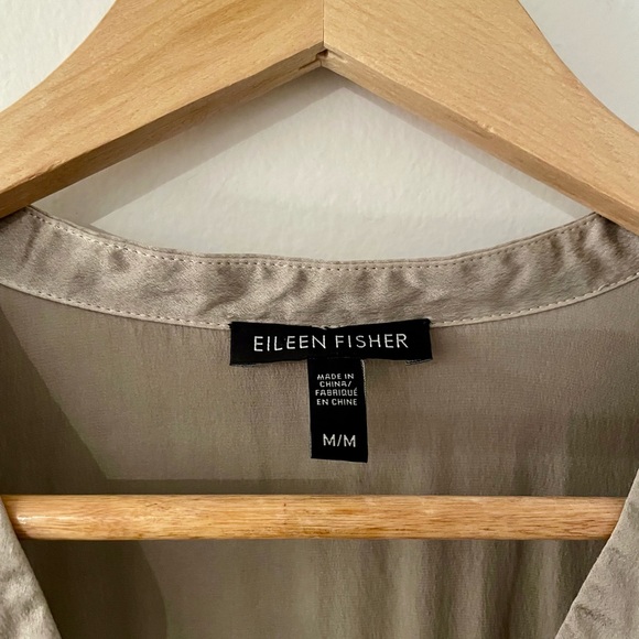 Eileen Fisher 100% Silk Button Up Sleeveless Dress - Picture 3 of 8